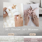Cozyful Chunky Yarn for Hand Knitting - #10 Chunky Chenille Yarn, Jumbo Big Thick Chunky Yarns for Crocheting, Super Bulky Chunky Knit Blanket Yarns, 8 Skein (25yd, 8oz/Skein), Cream & Multi Purple