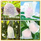 50 Pcs Kikhope Fruit Protection Bags, 10"x6" Fruit Netting Bags, Garden Netting Bags with Drawstring, Fruit Tree Bags, Netting Barrier Bags for Protecting Fruits and Vegetables