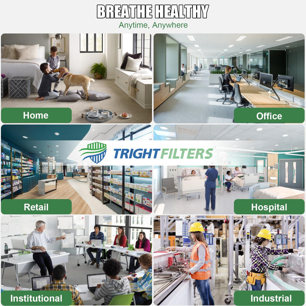TRIGHTFILTERS 18x24x1 Air Filter 4 Pack, MERV 8 Pleated Dust Defense Air Filters Replacement for Air Conditioner & Furnace, Durable & Lightweight