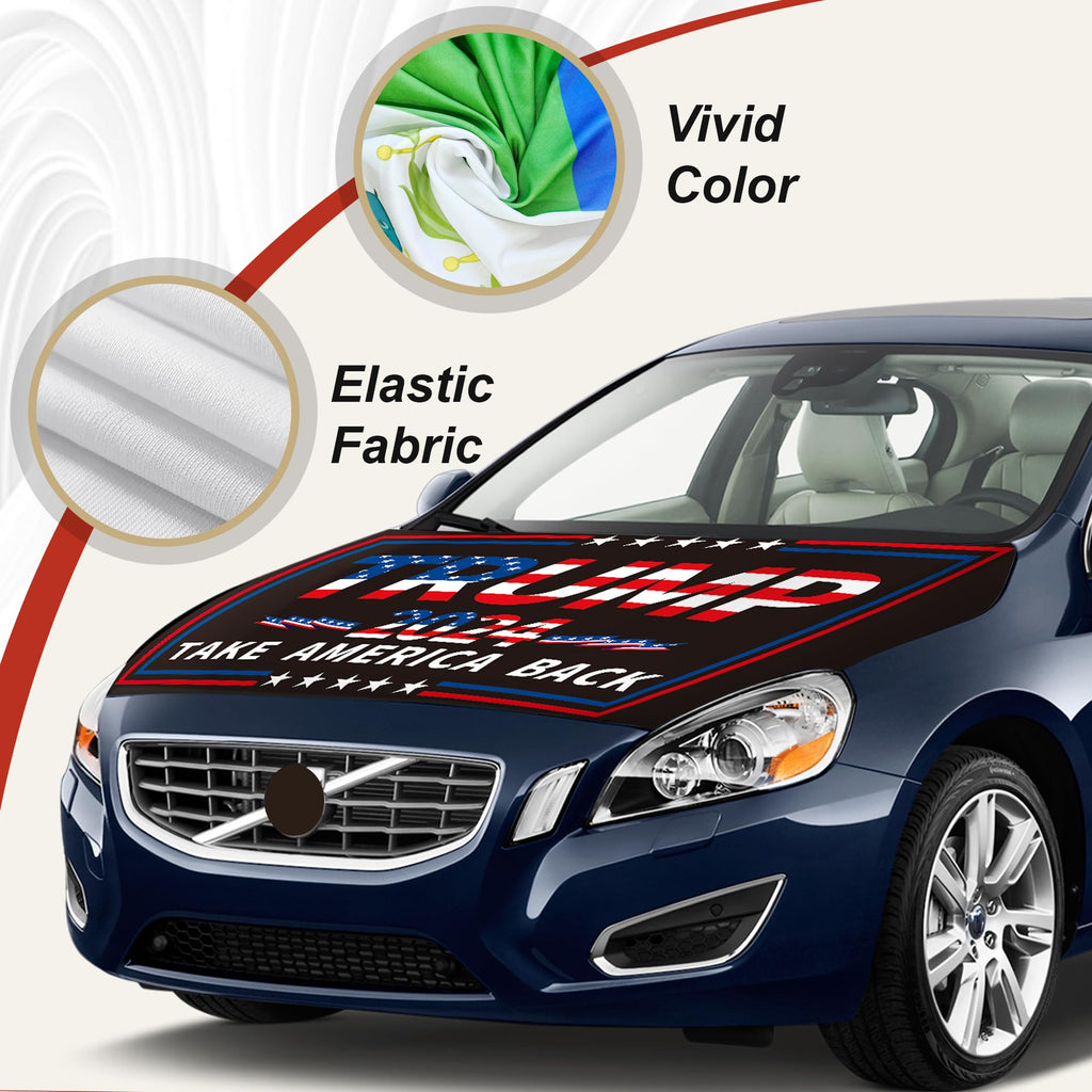 Trump 2024 Flag for Car Hood Cover 4X5Ft Hood Flag Car Flag for World Cup Vehicles Decorate Accessories Fits Coupe Saloon SUV MPV