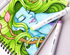 Art Marker Paper Pad, Ohuhu 8.9"x8.3" Portable Square Size, 120 LB/200 GSM Drawing Papers, 60 Sheets/120 Pages, Spiral Bound Drawing Book for Alcohol Markers Christmas Gift