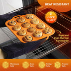 2 Packs 12 Cups Silicone Muffin Pan with Metal Reinforced Frame Regular Size Cupcake Pan Tray Egg Bites Silicone Cookie Molds Muffin Tin Tart Pans Baking Set for Easter Christmas holiday Cookie