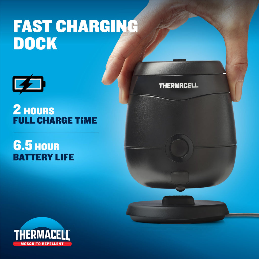 Thermacell Mosquito Repellent E-Series Rechargeable Repeller; Patio Shield 20’ Mosquito Protection Zone; Includes 36-Hr Repellent Refill; No Flame or Scent; Bug Spray and Bug Zapper Alternative