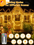BrightChristmas Christmas Lights 1200 LED 394 FT, Waterproof Outdoor String Lights with Remote and Timer, Christmas Tree Lights with 8 Modes Dimmable, Fairy Lights for Holiday Decor (Warm White)