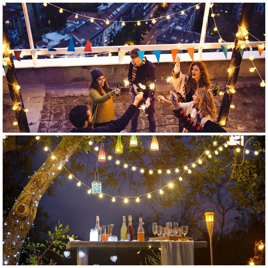 JMEXSUSS 100 LED Connectable Globe String Lights Indoor Bedroom, 33ft Warm White String Lights with Remote Plug in, 8Mode Christmas Lights Outdoor Waterproof for Classroom Patio Party Wedding Decor