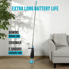Rechargeable Handheld Pool Vacuum Set with Adjustable Pole and 2 Interchangeable Brush Heads, Ideal for Above-Ground Pools, Hot Tubs, Spas, and Small Pools up to 20ft – Cordless Spot Cleaner(Blue)