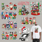 Christmas Iron on Transfers Patches, 8 Sheets Winter Iron on Patches for Clothing Halloween Heat Transfer Vinyl Cute Snowflake Nightmare Iron on Decals for T-Shirts Clothing Backpack DIY Decorations