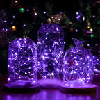 Fairy Lights 66 ft 200 LED USB Twinkle String Lights Plug in Silver Wire Lights with Remote and Timer 8 Modes Outdoor Waterproof Starry Lights DIY Party Wedding Christmas Decoration（Purple）