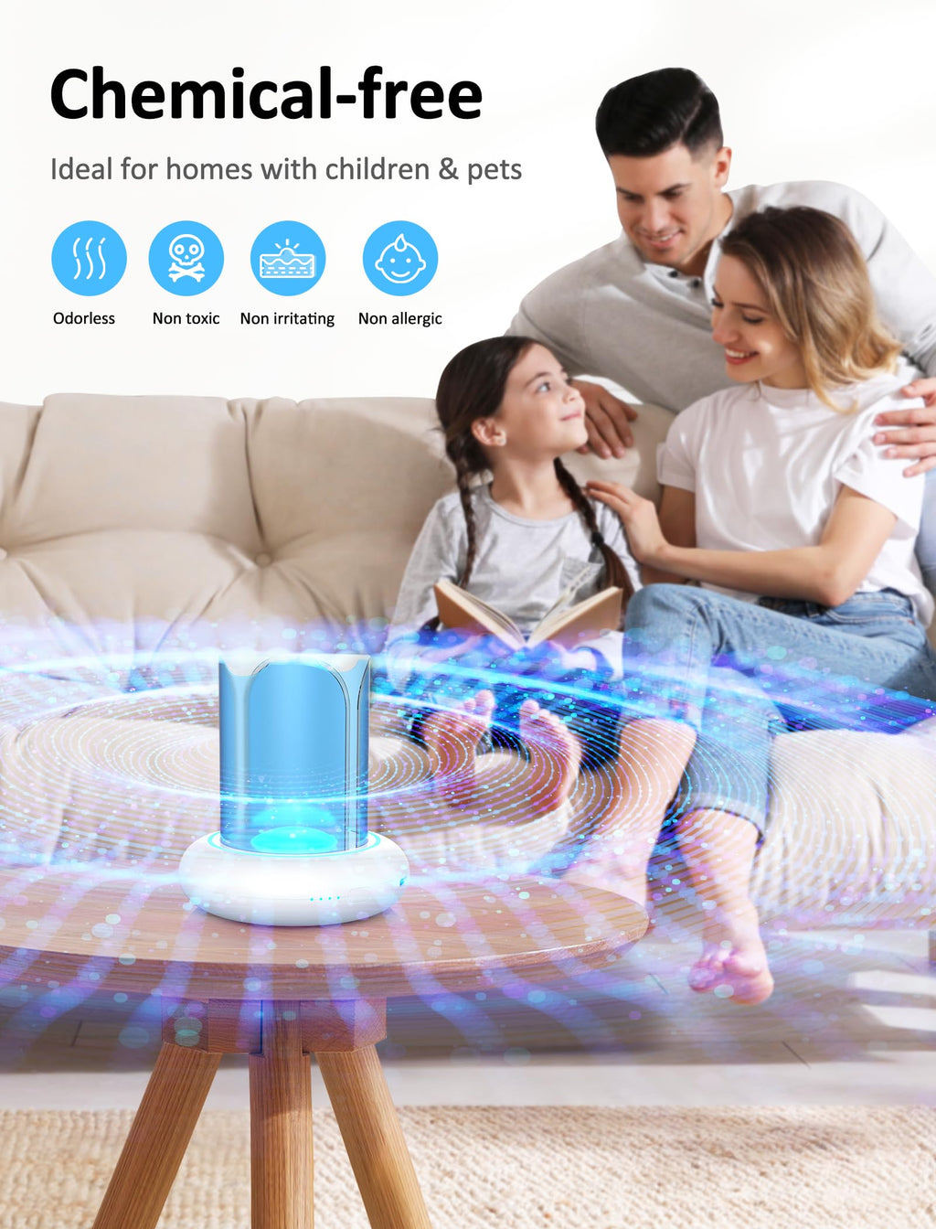Camfeast Indoor Wall Plug in Outlet Fly Bug Trap Home 360° RGB Night Light Sticky Rechargeable Flying Insect Catcher Portable Hook Outdoor Travel Fruit Flies Killer Device for Gnat Mosquito