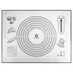 Silicone Pastry Mat - Non-Slip with Measurement Baking Mat for Fondant/Rolling Dough/Pie Crust/Pizza and Cookies - Oven Liner/Counter Mat/Kneading Mat,24" x 32", Black