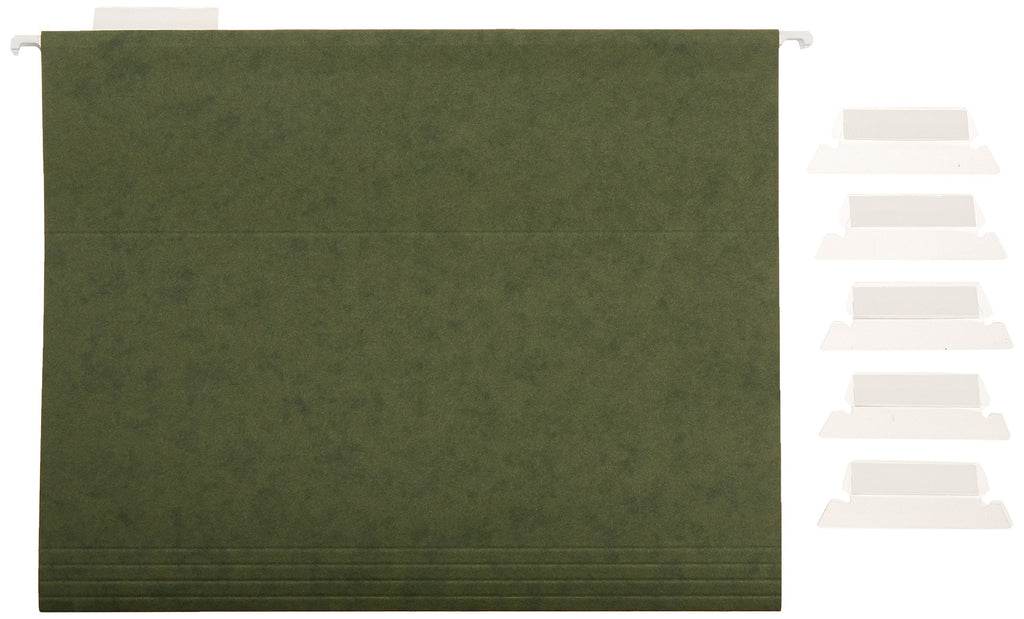 Amazon Basics Hanging Organizer File Folder, Letter Size, Green - Pack of 25