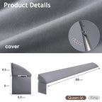 Vekkia Queen Bed Wedge Pillow for Headboard/Headboard Pillow/Bed Gap Filler/Pillow Wedge for Headboard Gap(0-3.5"),Close Gaps Between Mattress and Headboard(Gray 60"x6.5"x4.5")