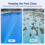 Solar Pool Cover, Durable 16 mil 16 × 32 ft Pool Covers for Inground & Above Ground Pools, Solar Pool Heater, Rectangle Solar Blanket with Bubbles, Blue