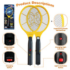 DEVOGUE® Electric Fly Swatter Bug Zapper Battery Operated Flies Killer Indoor & Outdoor Pest Control Mosquito and Insect Catcher Racket