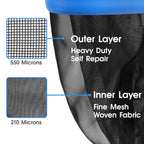 TidyMister Upgraded Full Double Layer Pool Net Rake,17.5'' - Outer Heavy Duty Self-Repair Net & Inner Fine Mesh Net for Particle Debris, Above Ground & In-ground Swimming Pools, No Poles