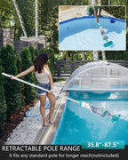 Cordless Pool Vacuum for Above Ground Pool 19.5 GPM,All Angle&LED Display,Handheld Rechargeable Spa Vacuum Cleaner for Inground Pools for Hot Tub, Leaves,Debris,Shallow Steps