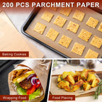 200Pcs Parchment Paper sheets, 16 x 24 Inches Non-Stick Precut Baking Parchment,Unbleached,Parchment Paper For Baking,Fryer, Cooking,Oven,Perfect for Bread, Cakes, Barbecue