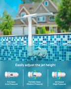 POOLHOUR 2026 Height Upgrade Pool Fountain - Dual Spray High-Pressure Adjustable Waterfall Sprinkler Cooler for Above-Ground & Inground, 360° Cooling Jet & Relaxation Features,White