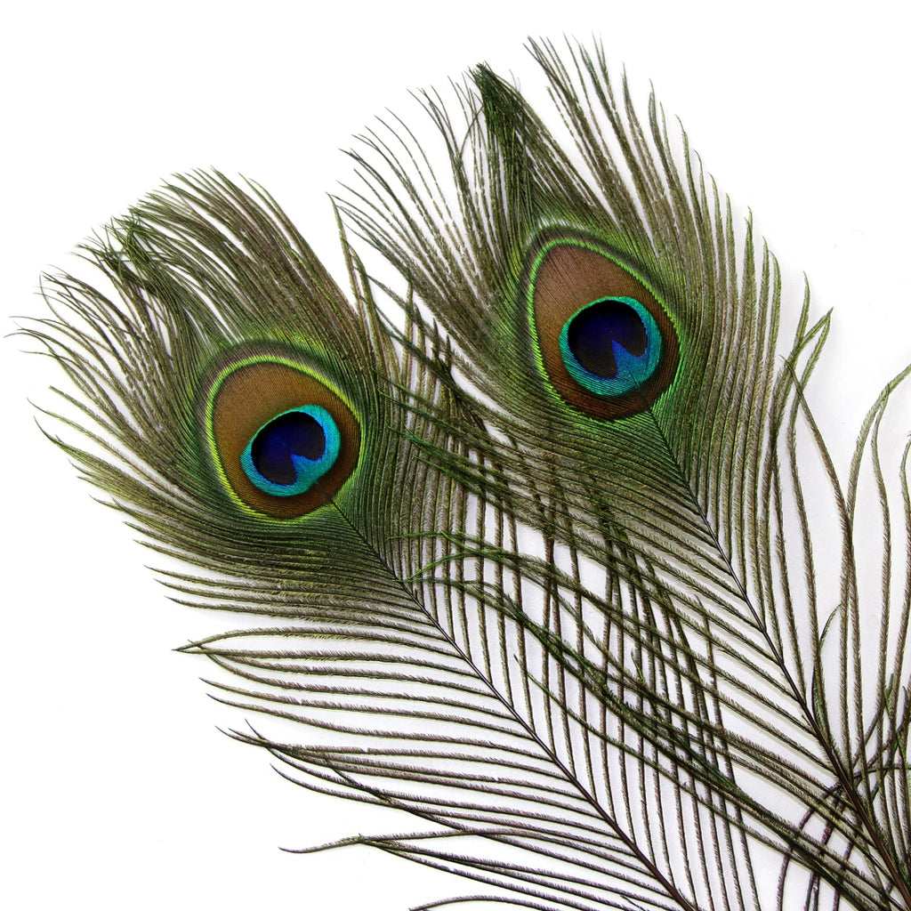 THARAHT 24pcs Peacock Feathers Long Natural in Bulk 40-45 inch 100-115 cm for Vase Craft Vase Wedding Home Party Christmas Day Decoration Peacock Feathers