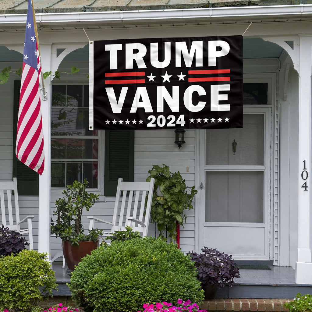 Trump Vance 2024 Flag Trump 2024 Flags 3x5 FT Polyester Banner with Brass Grommets for Indoor Outdoor Decorations (black9)