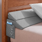 EUHAMS Full Size Bed Wedge Pillow - Bed Gap Filler Mattress Wedge Headboard Pillow Close The Gap 0-7" Between Your Headboard and Mattress or Wall for Sleeping Backrest Pillow (54"x10"x6" Gray)