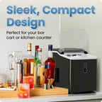 Iceman by Chefman Nugget Ice Maker Countertop, Pebble Ice Maker Machine, 26 lb in 24 Hours, Ready in 6 Minutes, Removable Ice Basket, Fun and Chewable Cubes, 1.5L Water Tank, Self-Cleaning Function