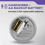Kidde Hardwired Smoke & Carbon Monoxide Detector for Home, Interconnectable, AA Battery Backup, 3-Pack