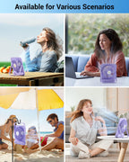 Small Desk Fan Personal Fans: 5000mah 25 Hours Battery Office Quiet Mini Desktop Fan Portable Rechargeable Travel Essentials (Purple, 2000 mAh)