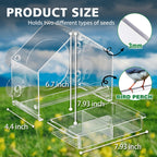 Window Bird Feeder with 4 Extra Strong Suction Cups,Clear Bird House Window for Outdoors, Transparent Bird House for Viewing Wild Bird Outside, Birds Watching Gift for Elderly,Kids, and Garden Decor