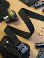 Tactical Belt, Military Hiking Rigger 1.5" Nylon Web Work Belt with Heavy Duty Quick Release Buckle (Black, Medium)