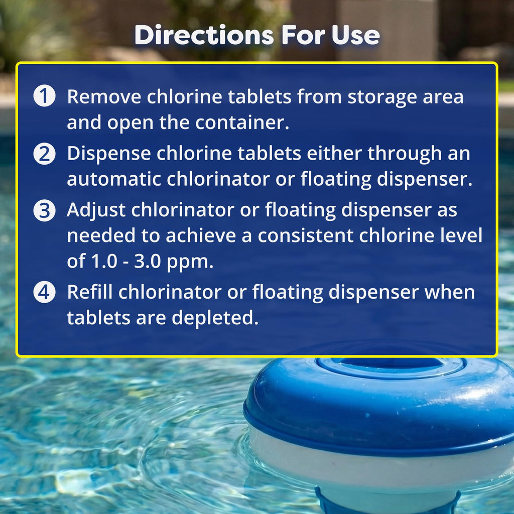 In The Swim 3 Inch Stabilized Chlorine Tablets for Sanitizing Swimming Pools - Individually Wrapped, Slow Dissolving - 90% Available Chlorine - Tri-Chlor - 10 Pounds