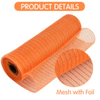 TONIFUL 4 Rolls 10 Inch Black/Orange/Purple/Green Decorative Mesh Ribbbon Rolls, for Wreath Supplies Front Door Wreath Craft Tree Decor Christmas NewYears Halloween Decoration (30ft/roll, 120ft/Set)