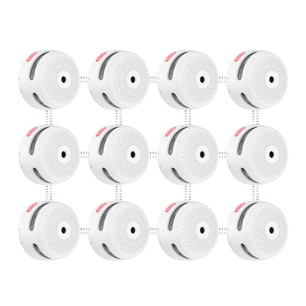 [Upgraded Model] X-Sense Wireless Interconnected Smoke Detector Fire Alarm with Over 820 feet Transmission Range, XS01-WR Link+, 12-Pack