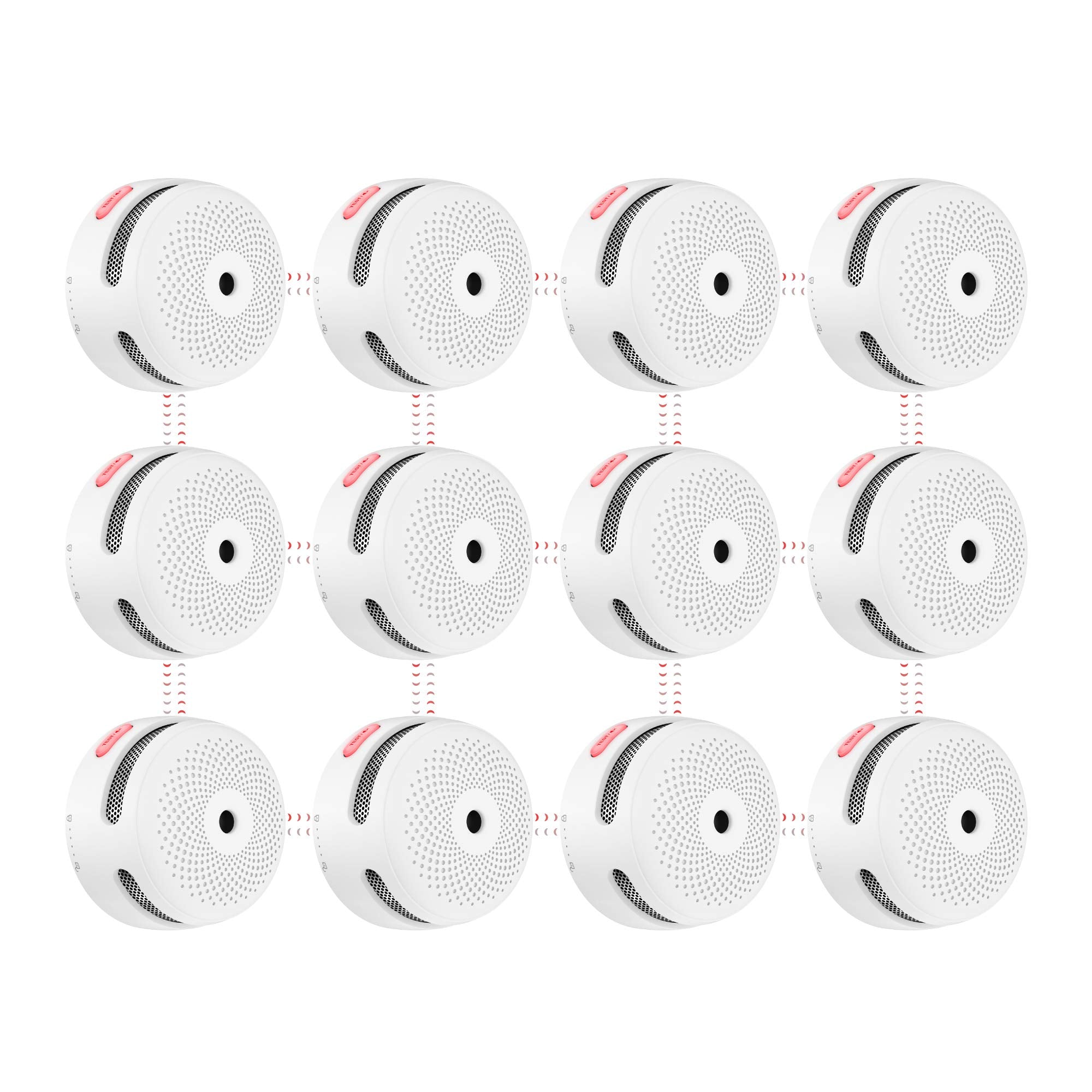 [Upgraded Model] X-Sense Wireless Interconnected Smoke Detector Fire Alarm with Over 820 feet Transmission Range, XS01-WR Link+, 12-Pack