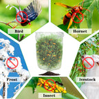 4Pcs Insect Bird Barrier Mesh, 7.9 x 5.9 FT Garden Netting Barrier, Bird Netting, Netting for Plant with Drawstring, Tomato Protective Cover