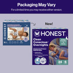 The Honest Company Comfort Dry Overnight Diapers, Up to 12 Hours Protection, Hypoallergenic, Fragrance-Free, Cozy Cloud + Star Signs, Club Box Size 6 (35+ lbs), 34 Count