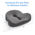 XL Pressure Relief Seat Cushion - Memory Foam Home, Car & Office Chair Cushion for Long Sitting Butt Pillow Tailbone Pain Relief Coccyx Sciatica Pillow for Hip & Back Pain
