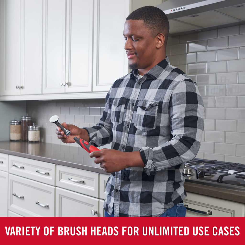 Rubbermaid Reveal Power Scrubber 18-Piece Kit, Cordless Electric Battery Powered Scrub Brush, Water Resistant, for Home/Kitchen/Bathroom/Grout/Tile/Shower/Tub