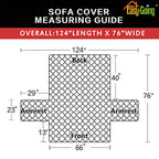Easy-Going Reversible Couch Cover for 3 Cushion Couch Sofa Cover for Dogs Water Resistant Furniture Protector Cover with Foam Sticks Elastic Straps for Pet Cat (Sofa, Christmas Red/Ivory)