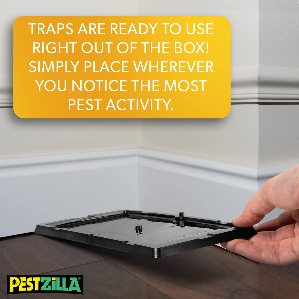 PESTZILLA Baited Mouse Trap – Professional Strength Glue Rat Trap – 8 Glue Trays - Perfect