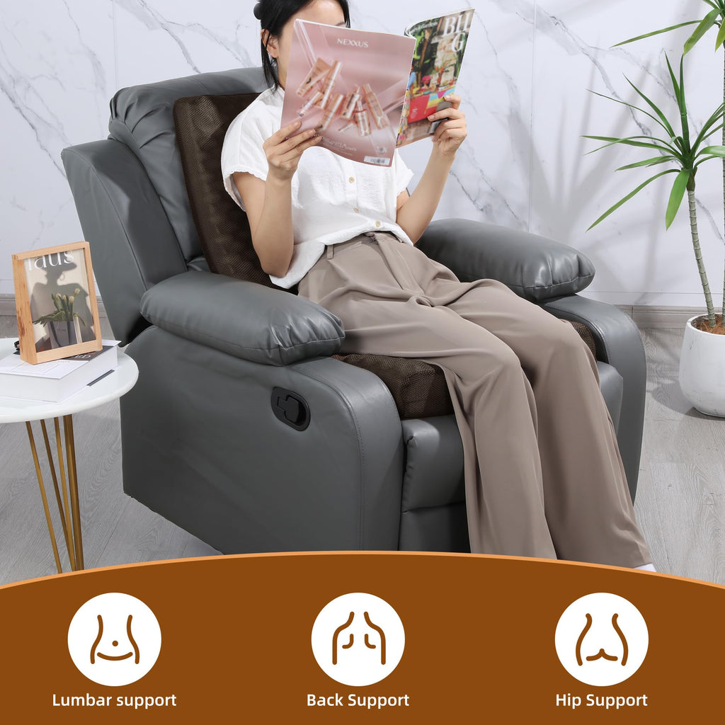 BALAPET Recliner Cushions for Long Sitting,Egg Crate Foam Recliner Cushion for Elderly Reduces Muscle Fatigue and Provides Air Flow,Extra Large Non-Slip Seat Mat with Back Support Cushion(Coffee)