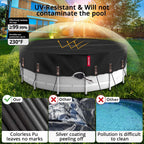 QH.HOME Solar Round Pool Cover for 12 Ft Bestway/Intex Above Ground Pool,One-Piece Tear Resistant Swimming Pool Cover Protector with Fast Tightening Patented Ratchet & Upgraded Ultimate Windproof
