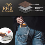 Slim Wallet Front Pocket Minimalist Leather RFID Blocking Medium Size