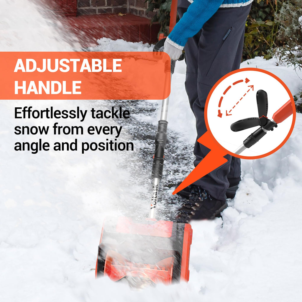 VOLTASK Cordless Snow Shovel - 20V | 10-Inch | 4-Ah Cordless Snow Blower, Battery Snow Blower with Adjustable Front Handle (4-Ah Battery & Quick Charger Included), SS-20C