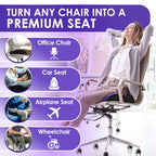 Pressure Relief Seat Cushion for Tailbone Pain – X Large Office Chair Cushion for Butt, Back Pain, Coccyx & Sciatica Pain Relief Pillow. Memory Foam Seat Cushions for Office Chairs. Extra Cover(Green)