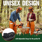 FORESTER Chainsaw Chaps for Men & Women | Apron Style Men's Chain Saw Chaps with Pocket & Adjustable Waist | Chainsaw Safety Equipment | Orange 35"
