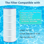 Beckacher 2 Pack PA120 Replacement Pool Filter Compatible with Hayward C1200, CX1200RE, Unicel C-8412, Filbur FC-1293, Clearwater II 125, Waterway Pro Clean PCCF-125, 817-0125N, 120 Sq. Ft Cartridge