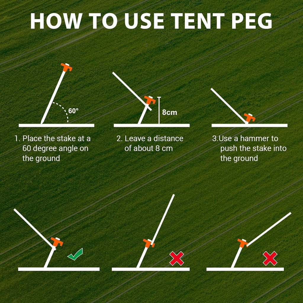 Eurmax USA 20-Pack Secure Protection Galvanized Tent Stakes,Rust-Proof Steel Canopy Anchors for High Winds,Heavy Duty Commercial Ground Pegs for Camping,Pop Up Tents&Gazebos - Includes 4x10ft Ropes