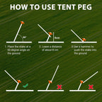 Eurmax USA 20-Pack Secure Protection Galvanized Tent Stakes,Rust-Proof Steel Canopy Anchors for High Winds,Heavy Duty Commercial Ground Pegs for Camping,Pop Up Tents&Gazebos - Includes 4x10ft Ropes