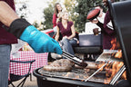 Auzilar Silicone Cooking Gloves, Grilling Gloves, Heat Resistant Gloves BBQ Kitchen Silicone Oven Mitts, Long Waterproof Non-Slip Potholder for Barbecue, Cooking, Baking
